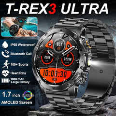 New 1000mah Battery 1.7" HD AMOLED Screen Smart Watch Men Sports Fitness LED Flashlight 5ATM Waterproof Call Smart Watches 2025