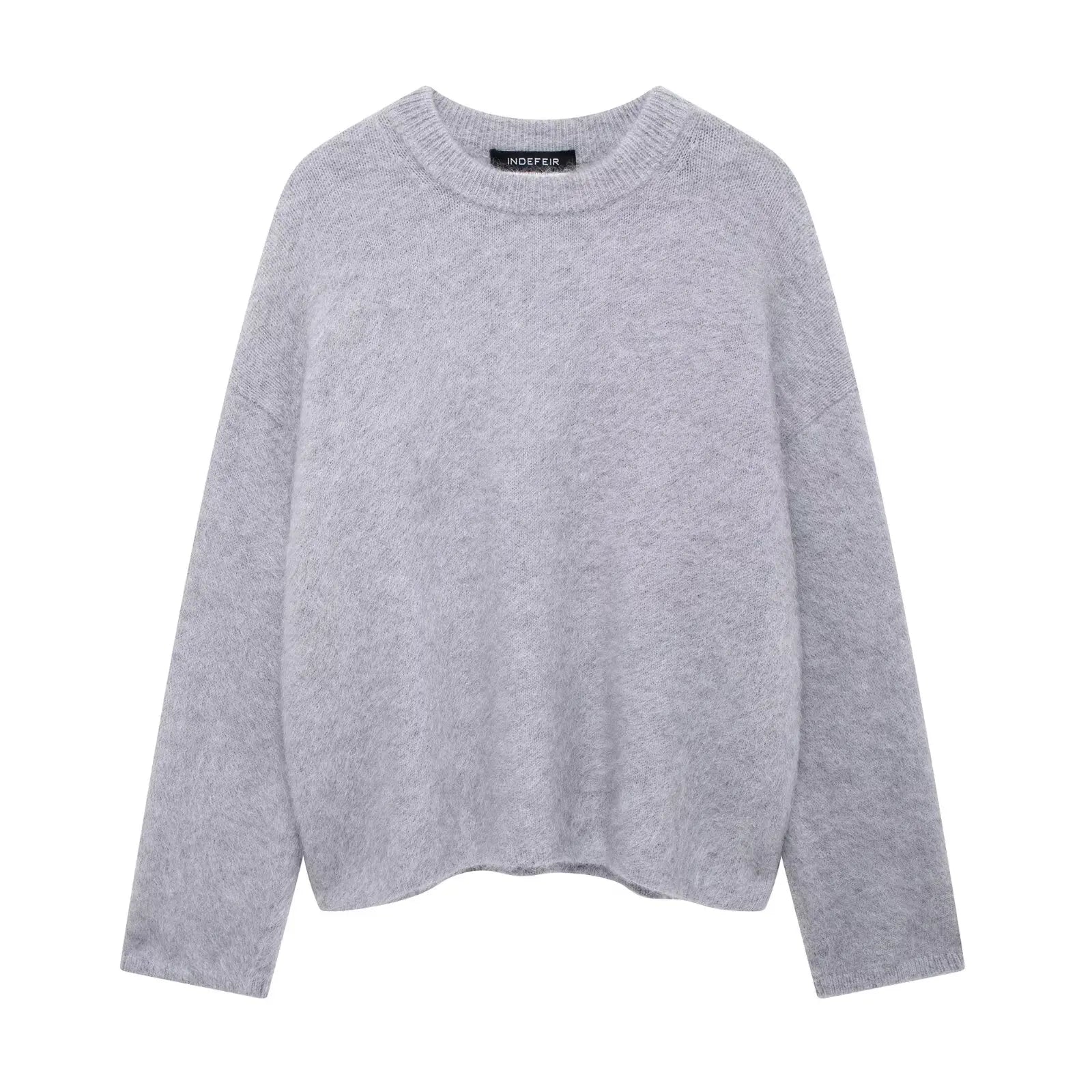 HH Winter Women Burgundy Long Sleeve Pullovers Casual O-neck Loose Fluffy Fuzzy Jumper Sweater Female Fashion Knitted Tops