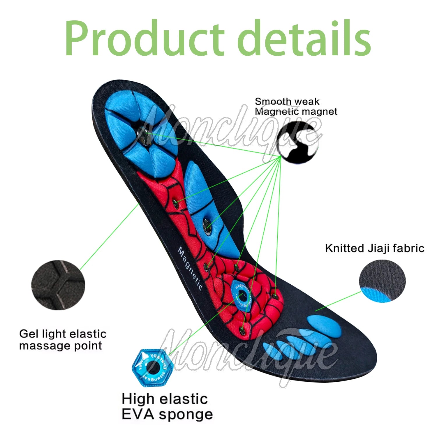 Medical Magnetic Therapy Sports Insoles Massage Foot Weight Loss Slimming Acupressure Insole Anti-fatigue Health Care Shoe Pads