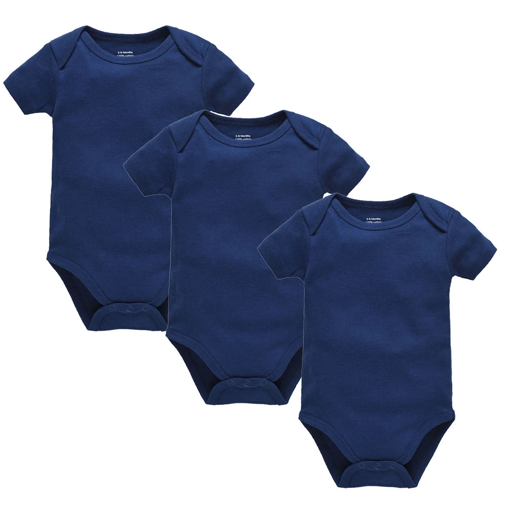 1/3Pcs Baby Boys Clothes 100%Cotton Solid Black Short Sleeve Blank Baby Bodysuits body bebe  Newborn Jumpsuit Plain 0-24 Months
