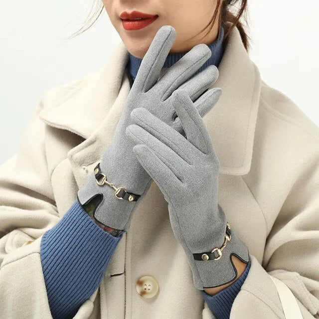 Fashion Lady Glove Mittens Women Winter Vintage Touch Screen Driving Keep Warm Windproof  Dropshiping New Grace mitaine femme
