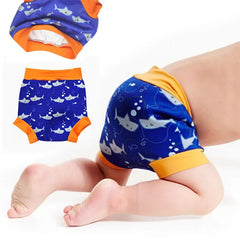 Infant Children Leakproof Swimming Nappies Newborn Baby High Waist Swimming Trunks Baby Boys Girls Cartoon Printed Cloth Diaper
