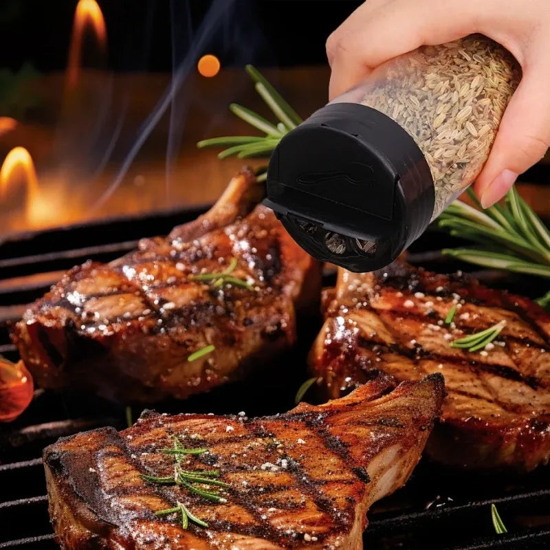 1/12x Plastic Spice Jars with Shaker Lids Transparent Safety Plastic Bottles for Home Kitchen Storing Spices Seasoning Powders