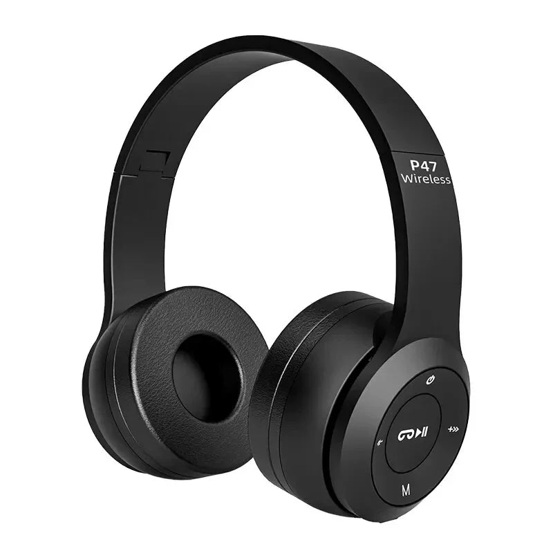 Bluetooth 5.0 Wireless Stereo P47 Folding Headset Universal Sports Gaming Headset with Popular Noise Cancelling Mic