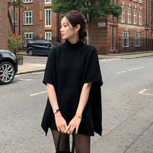 Faionable Oversized Knitwear Women's oulder awl f High Collar Winter Warm Loose Fit Sweater Trendy Commute Sle