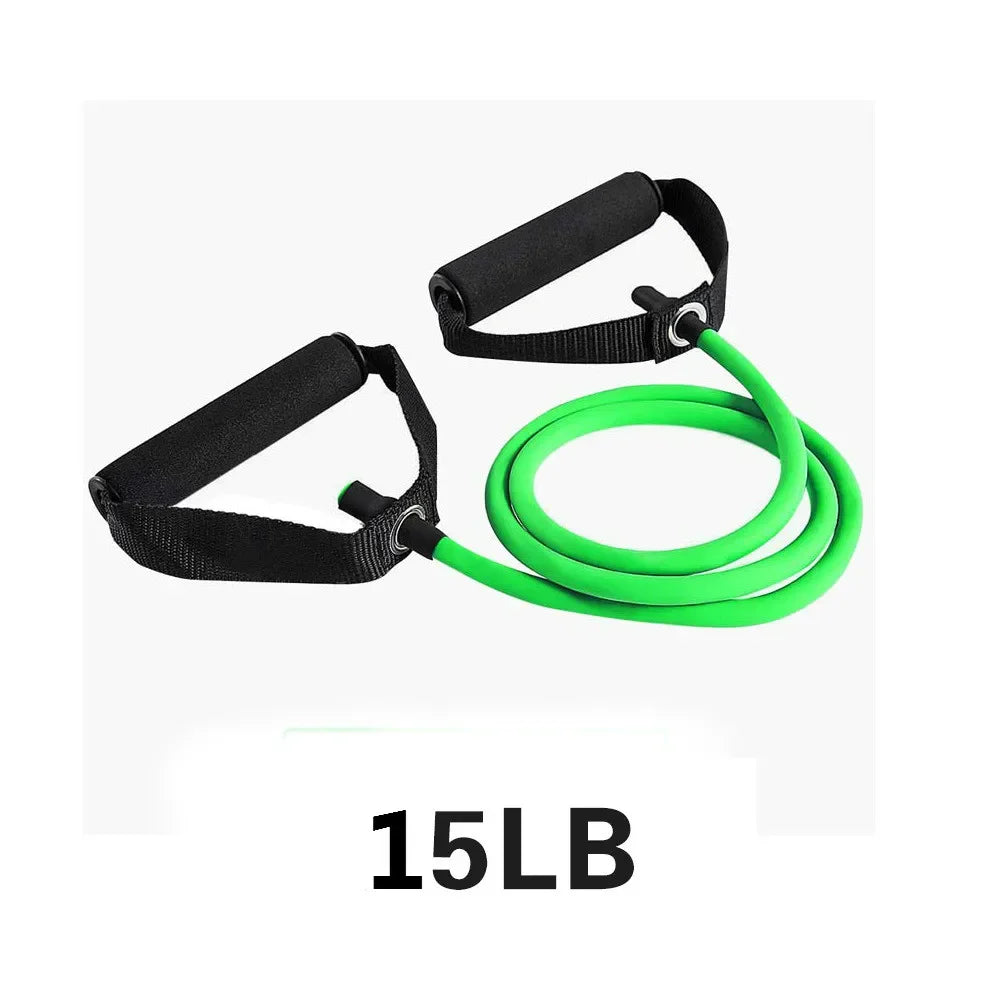 5 Levels  Elastic Band Yoga Pull Rope Elastic Gym Fitness Exercise Tube Band With Handles For Home Workouts Strength Training