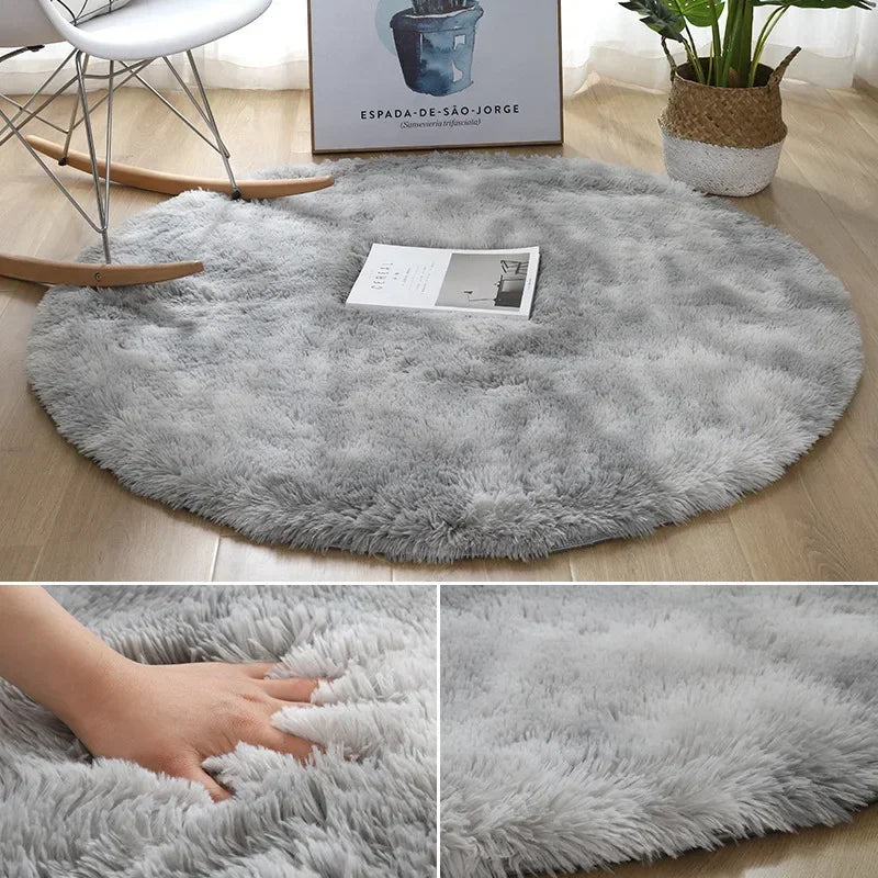 Ultra Soft Plush Round Rug Mat - Fluffy White Carpet for Living Room, Home Decor and Bedroomr, Bedroom and Kids Room