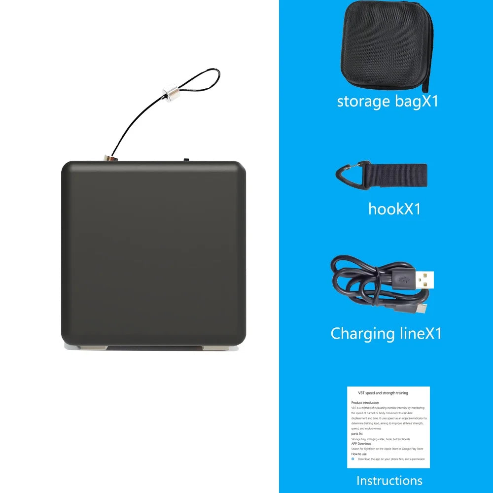 【Queling】 VBT Cube linear encoder velocity based training vbt sensor rope fitness strength training