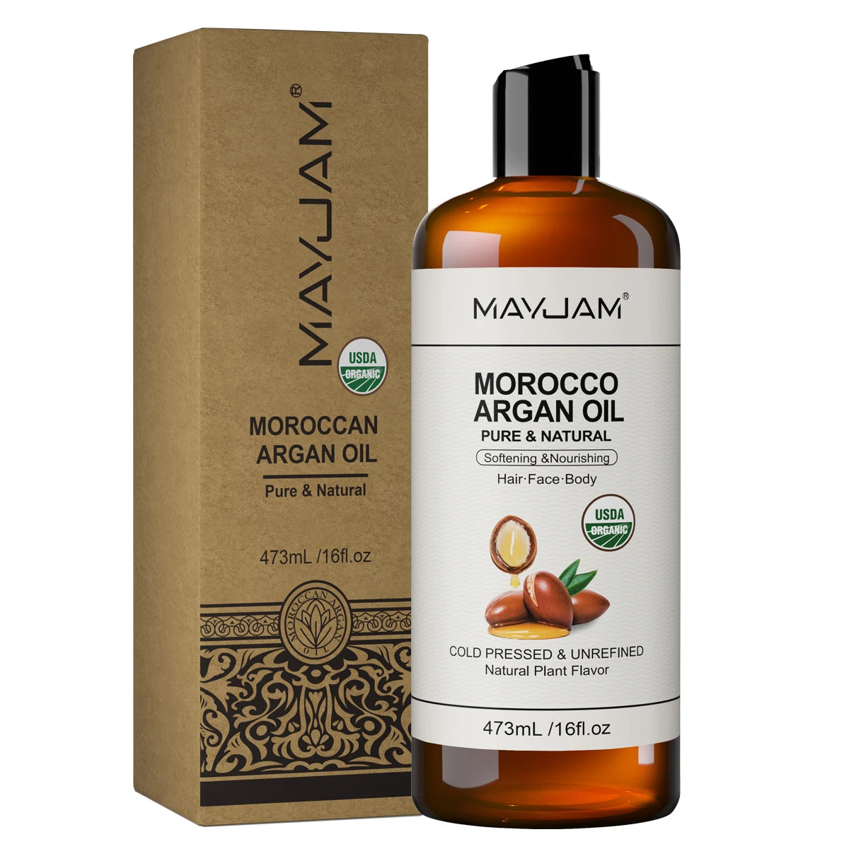 16fl.oz Organic Grapeseed Oil for Skin Care Cold Pressed Pure Natural Carrier Oil Body Oil Massage Nourish Moisturize Brighten
