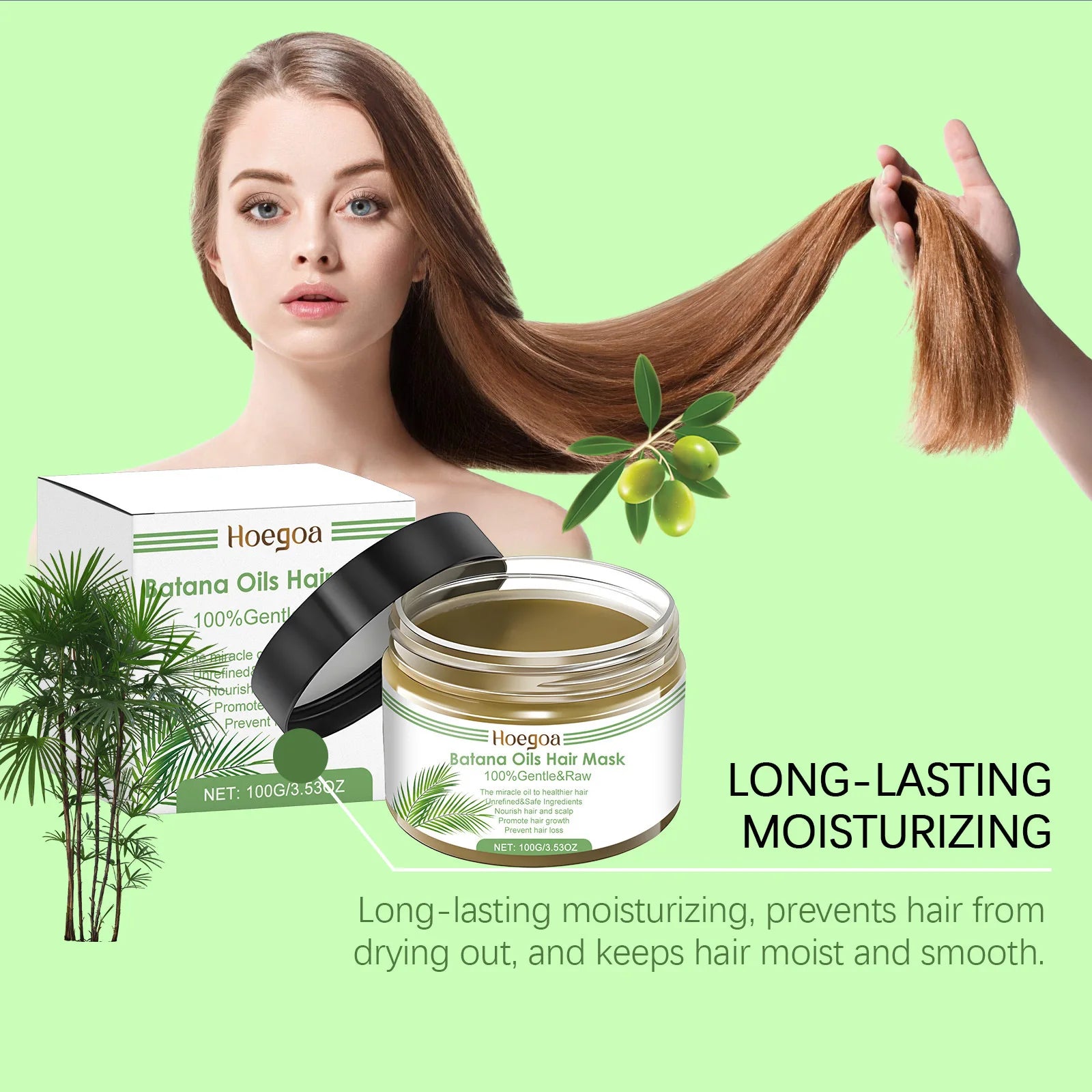 100% Pure Organic Hair Mask Batana Oil Hair Growth Oil Natural Treatment Nourishing Reduce Hair Loss Anti-Breakage Hair Products