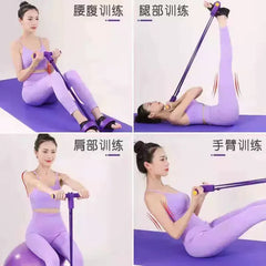 4/6-Tube Pedal Tensioner Multi-Functional Household Fitness Equipment Yoga Abdominal Strengthening Elastic Band Tension Rope