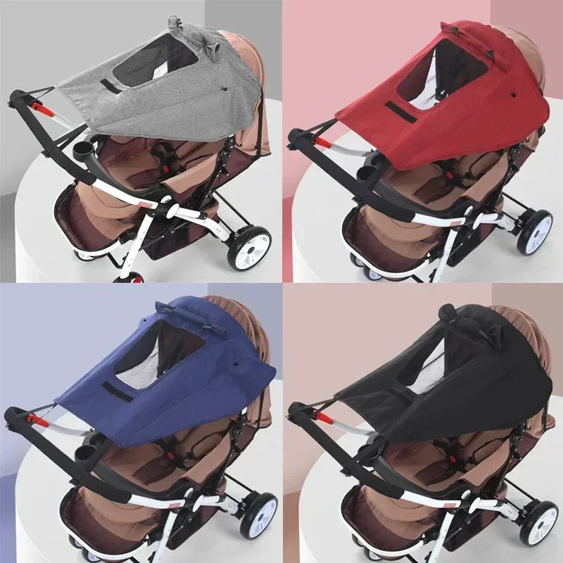 Baby Stroller Shade Blocks Windproof Waterproof UV Protection Sunshade Cover Accessories Outdoor Activities Mosquito Insect Net
