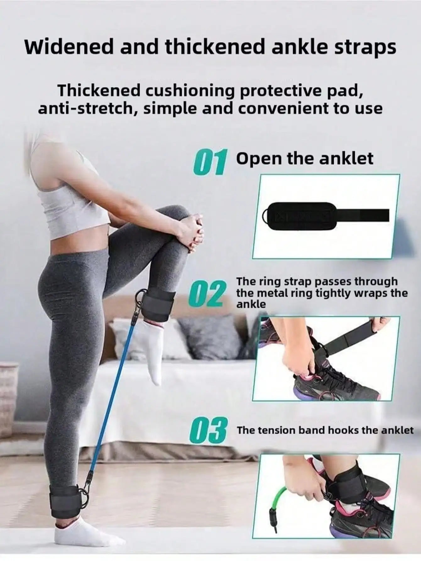 Ankle Stretch Bands Fitness Strength  Ankle Resistance Bands for Flexibility Set for Yoga Hip Leg Strength Trainer