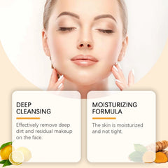 Hoygi Natural Turmeric Facial Cleanser Organic Gentle Deep Cleanse Oil Control Anti Oxidant Brightening for All Skin Types