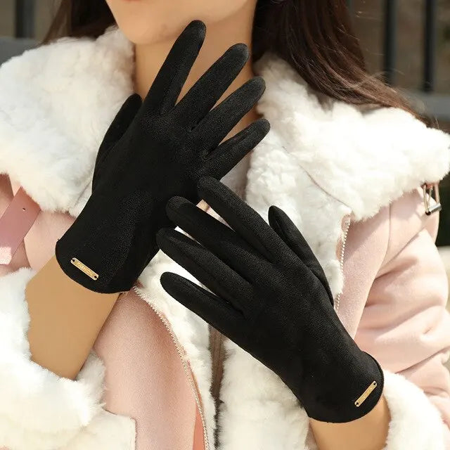 Fashion Lady Glove Mittens Women Winter Vintage Touch Screen Driving Keep Warm Windproof  Dropshiping New Grace mitaine femme