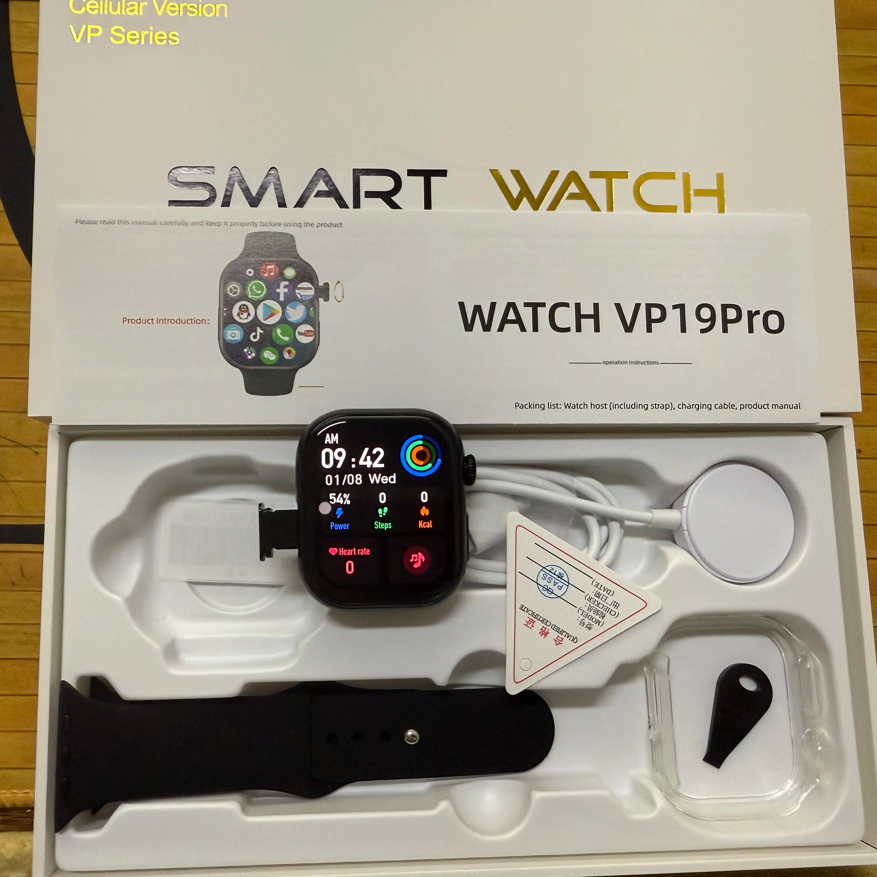 VP19 Pro Smartwatch Touch ID 2.29inch Amoled Android S11 Plus Smart Watch With 8MP Rotary Camera GPS WIFI NFC Google Play Store