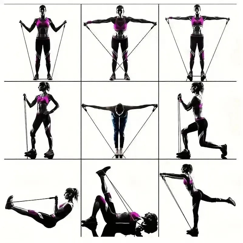 11 Piece Set Of Fitness Tension Rope, Elastic Band, Elastic Rope, Household Tension Device, Chest Muscle Training Equipment