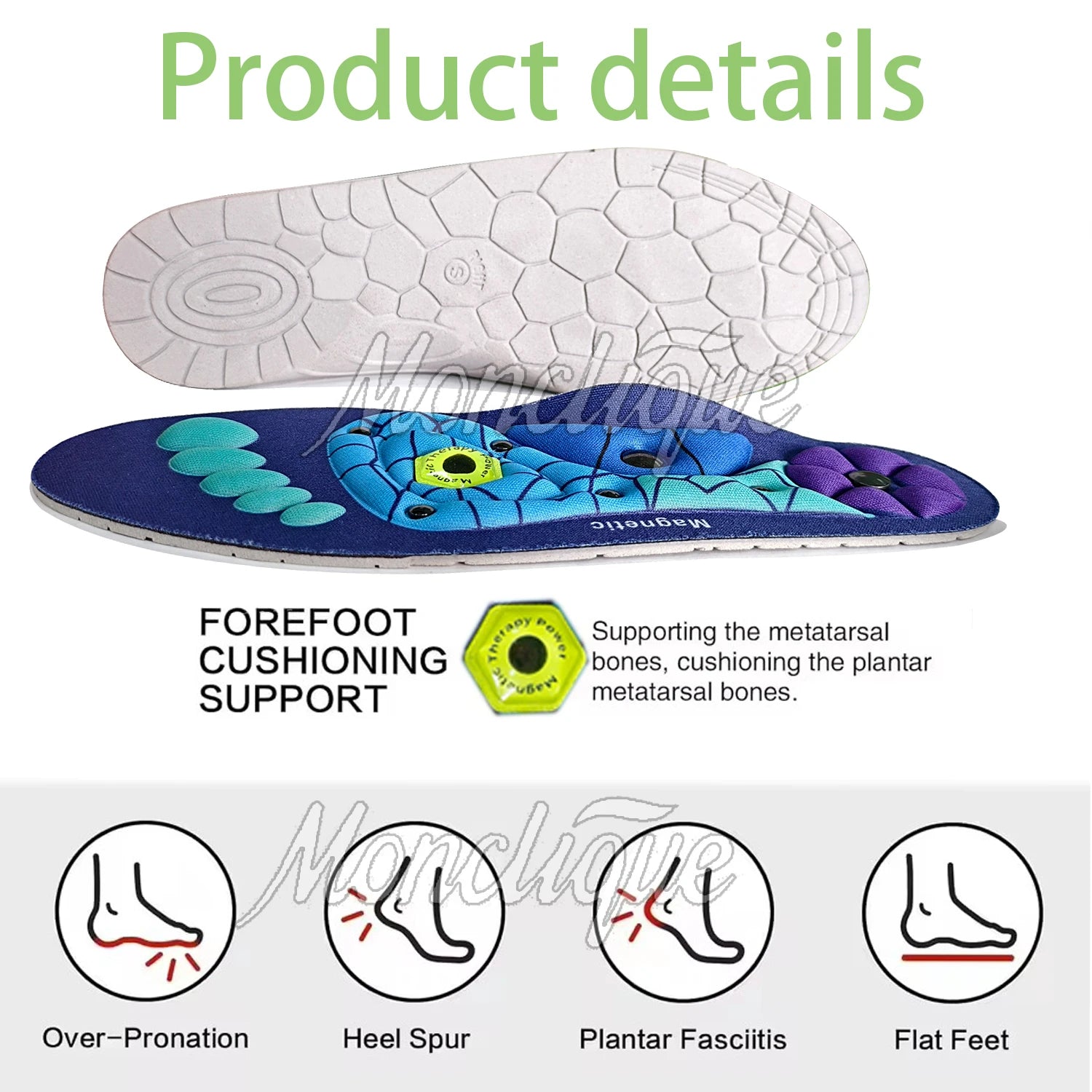 Medical Magnetic Therapy Sports Insoles Massage Foot Weight Loss Slimming Acupressure Insole Anti-fatigue Health Care Shoe Pads