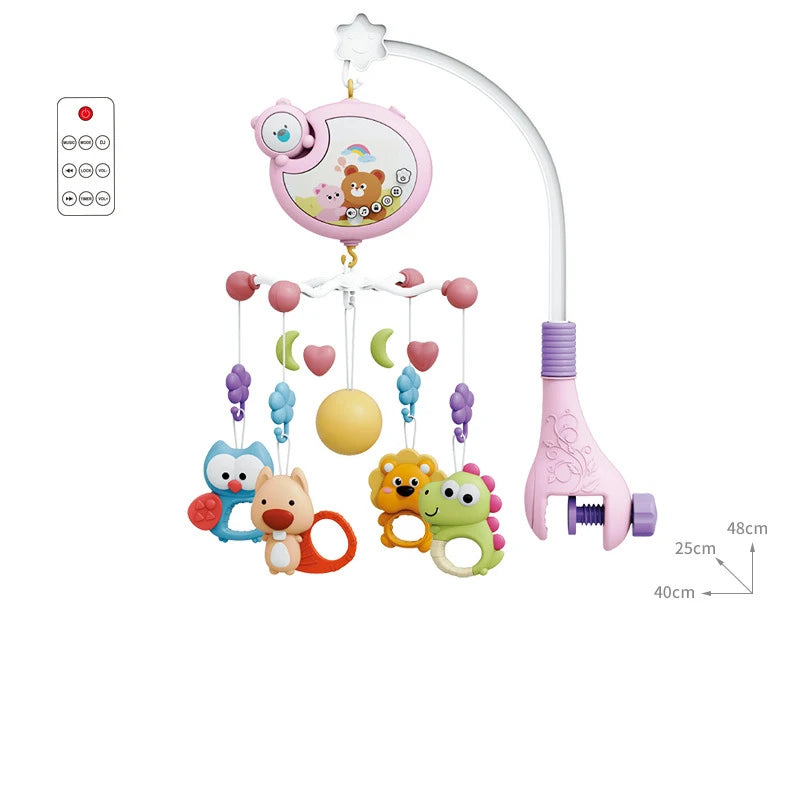 Remote Control Musical Baby Crib Mobile with Lights Music  Projection for Infants Crib Toys for Newborn Baby Mobile for Crib
