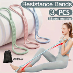 Silicone Resistance Bands Non-Slip Tension Stretch Straps for Fitness Yoga Home & Outdoor Exercise Equipment