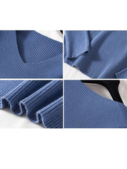 2025 Fashion V-neck Elastic Basic Top New Women Sweater Autumn Winter Long Sleeve Pullover Female Winter Solid Knitted Jumper