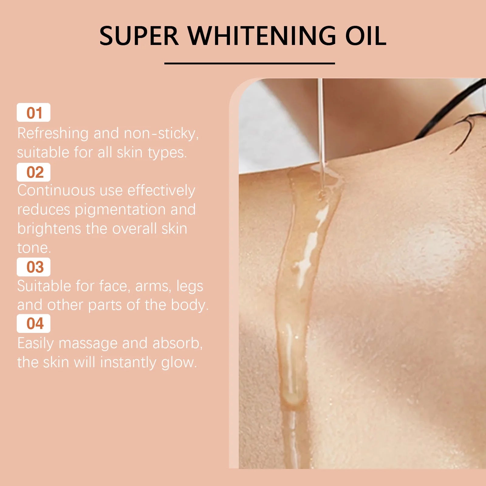 Body Whitening Oil 100ml Natural Organic Relaxing Muscle Hydrating SPA Aromatherapy Skin Brightening Smoothing Body Massage Oil