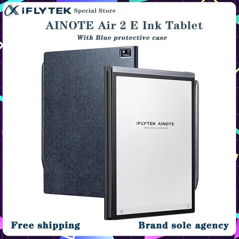 iFLYTEK AINOTE Air 2 E Ink Tablet With Blue Case Electronic ink digital Notebook tablet for notes with me