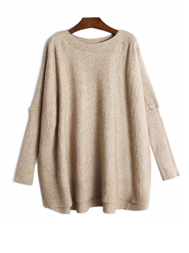 [EAM] Big Size Knitting Sweater Loose Fit  Turtleneck Long Sleeve Women Pullovers New Fashion Tide Spring Autumn 2025 19A-a43