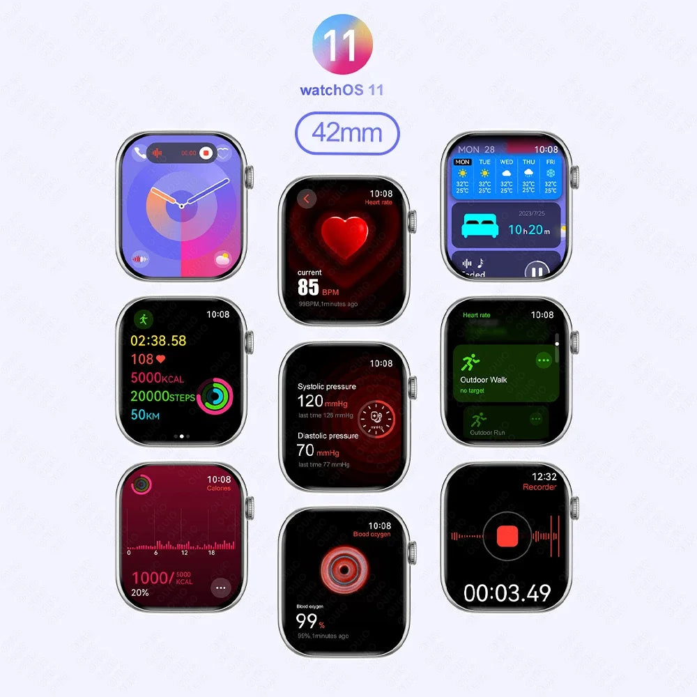 New For IOS DT Watch X Mini Smart Watch Men Women NFC 1.85-inch TWS Earphones Electronic Album Recorder Video Player Smart Watch