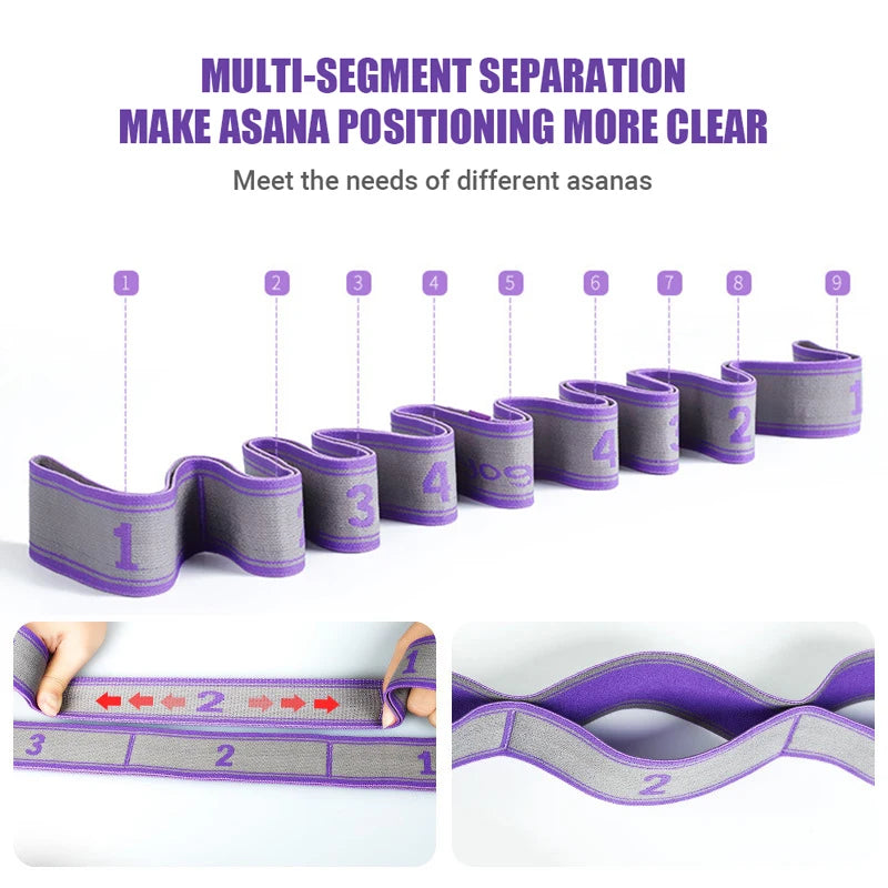 Yoga Stretching Belt Dance Stretching Band Loop Yoga Pilates Fitness Tension Belt Digital Stretch Elastic Band Resistance Band