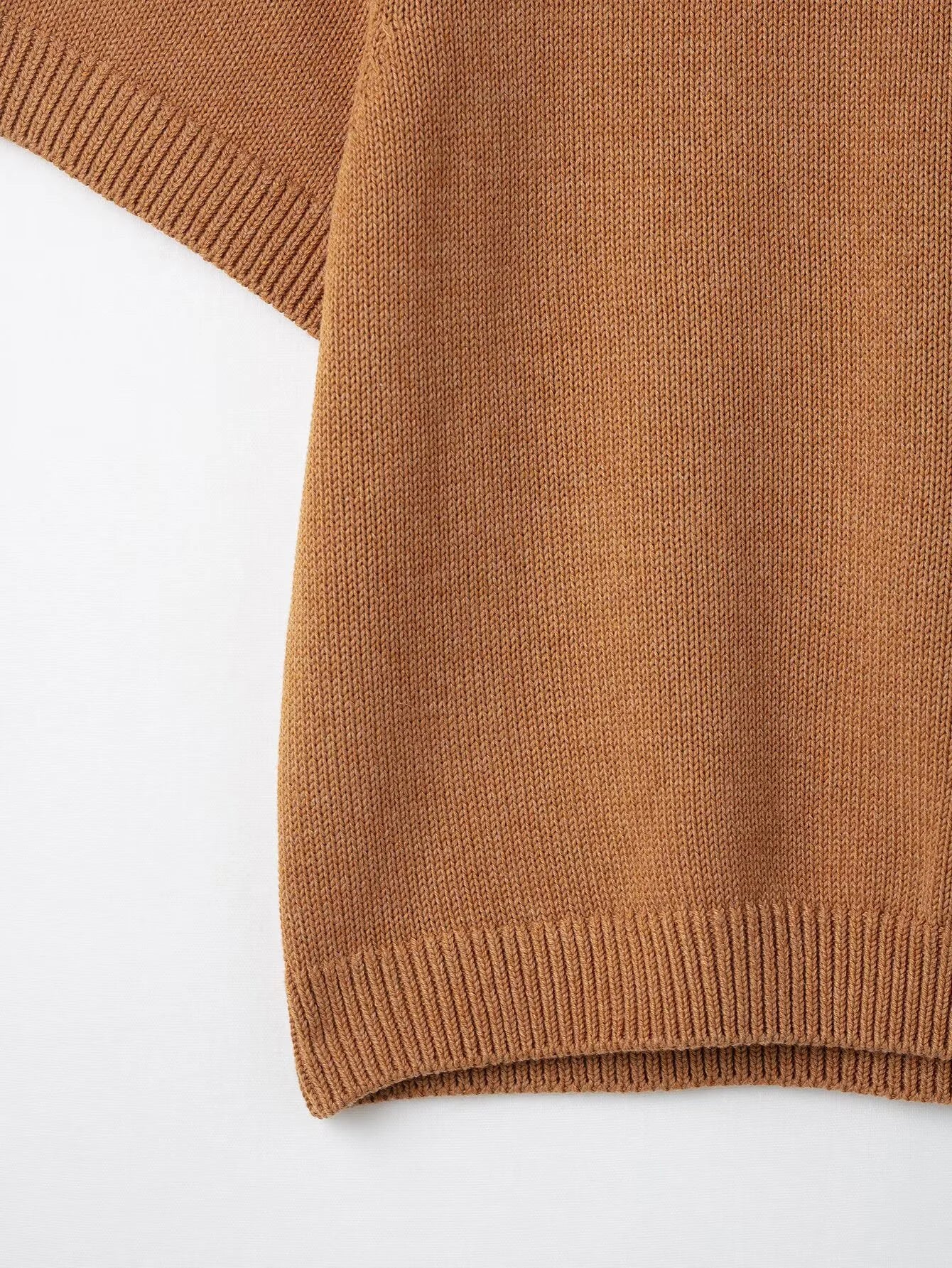 2025 Spring New Product Women's Short Sleeve Simple And Versatile Fashion Commuter Flat Needle Knitted Hoodie Top