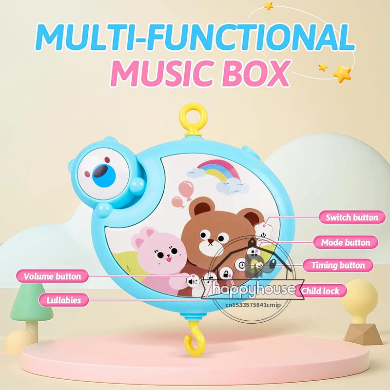 Remote Control Musical Baby Crib Mobile with Lights Music  Projection for Infants Crib Toys for Newborn Baby Mobile for Crib