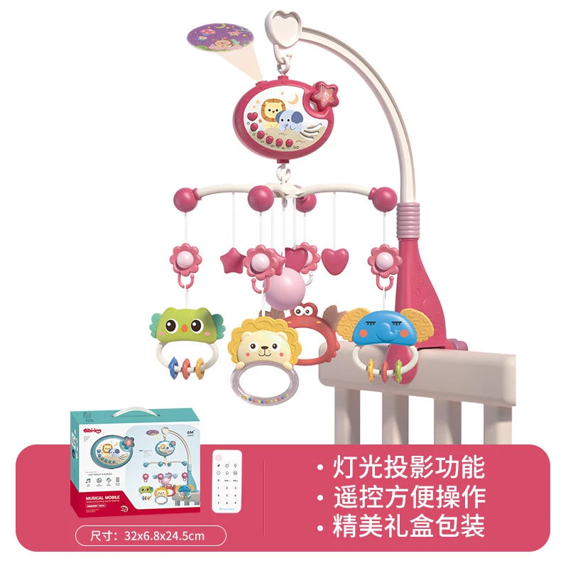 Remote Control Musical Baby Crib Mobile with Lights Music  Projection for Infants Crib Toys for Newborn Baby Mobile for Crib