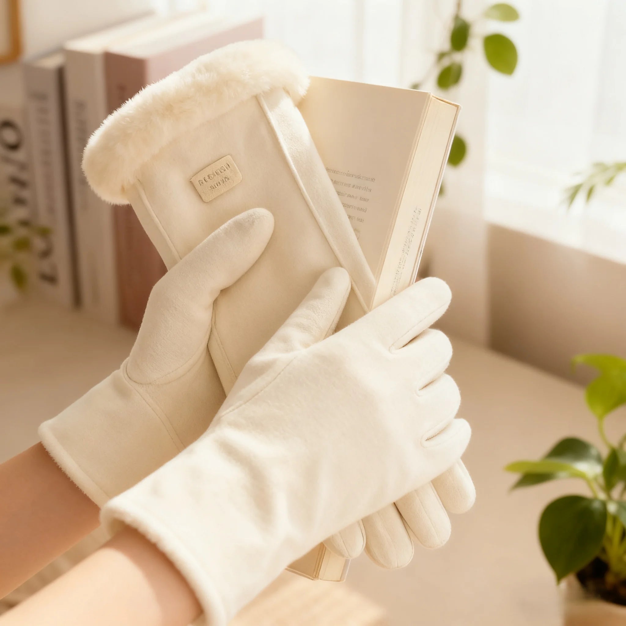 Women's Touchscreen Winter Gloves - Fashionable Finger Gloves, Thin Cashmere Solid Color (Suitable for Autumn and Winter Warmth