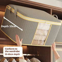 Closet Dustproof Organizer Visible Storage Bag Foldable Storage Box Quilt Container Moisture-proof Clothes Moving Bag