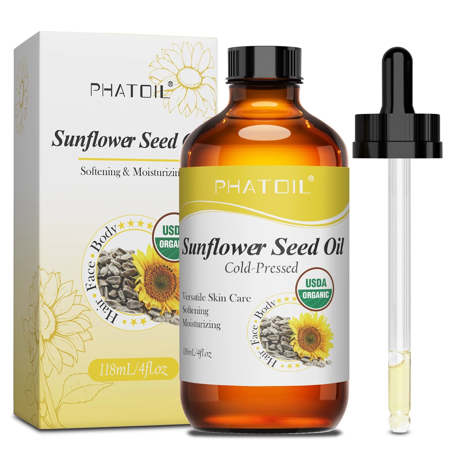 PHATOIL 118ML Rosehip Seed Oil For Moisturizing Skin & Nails Organic Cold Pressed Jojoba Oil Pure Natural Carrier Oils