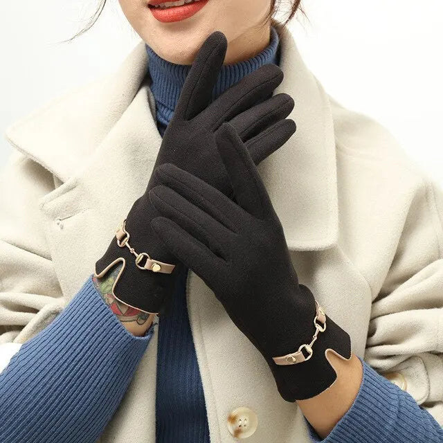 Fashion Lady Glove Mittens Women Winter Vintage Touch Screen Driving Keep Warm Windproof  Dropshiping New Grace mitaine femme