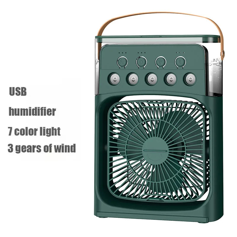 3 In 1 Fan AIr Conditioner Household Small Air Cooler LED Night Light Portable Humidifier Air Adjustment Fan Office Home Fan New