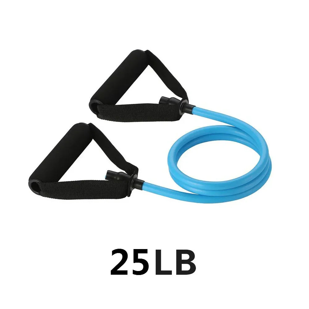 5 Levels  Elastic Band Yoga Pull Rope Elastic Gym Fitness Exercise Tube Band With Handles For Home Workouts Strength Training