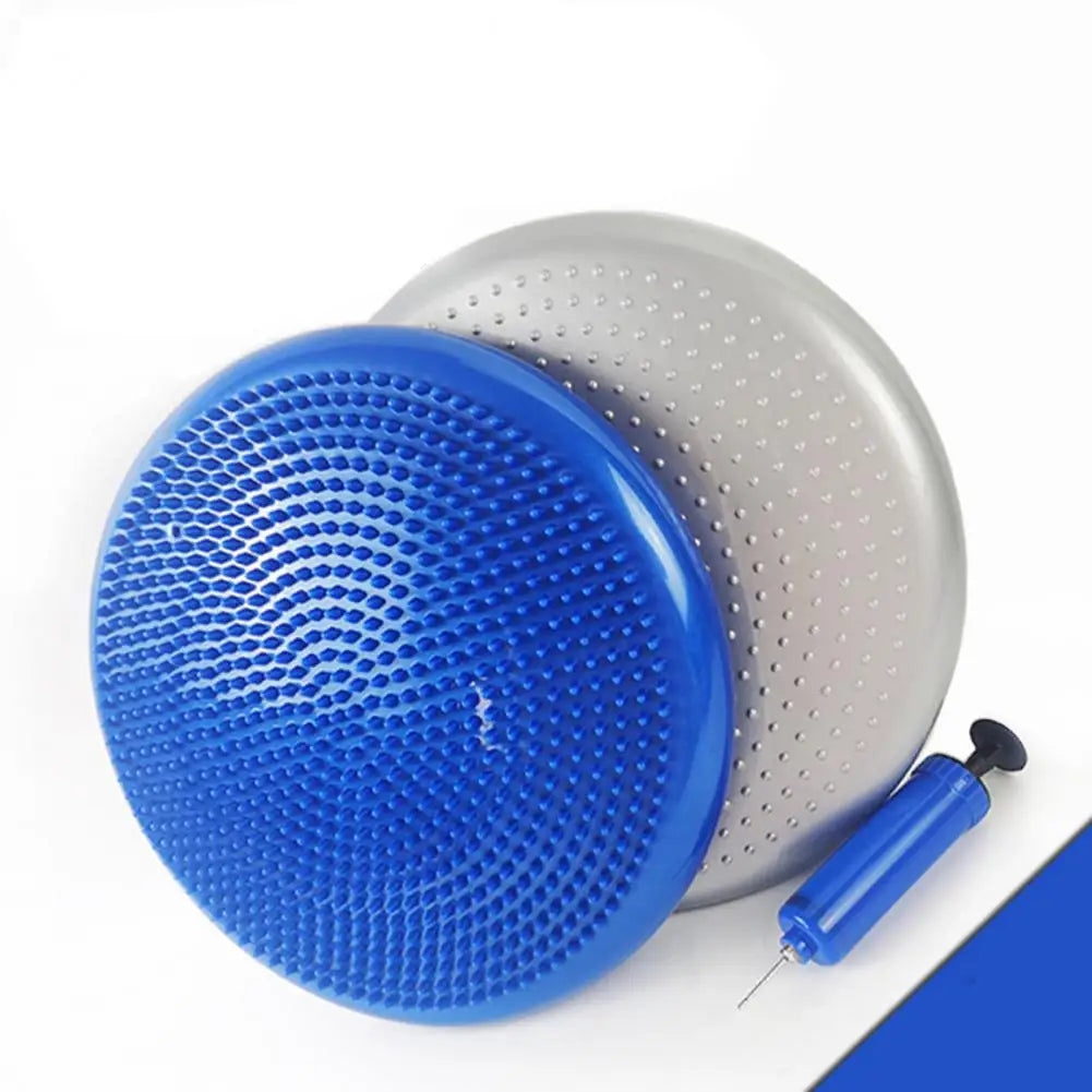 Balance Board with Pump Thick Yoga Fitness Inflatable Seat Pad Foot Massage Pain Relief Wiggle Cushion Sensory Balance Disc
