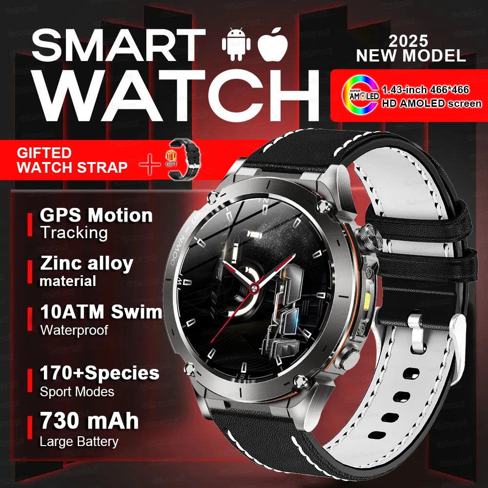 2025New Outdoor T-Rex 3 Ultra GPS Smart Watches Men 5ATM Waterproof Compass Flashlight Military Sports Trackr Smartwatch Women