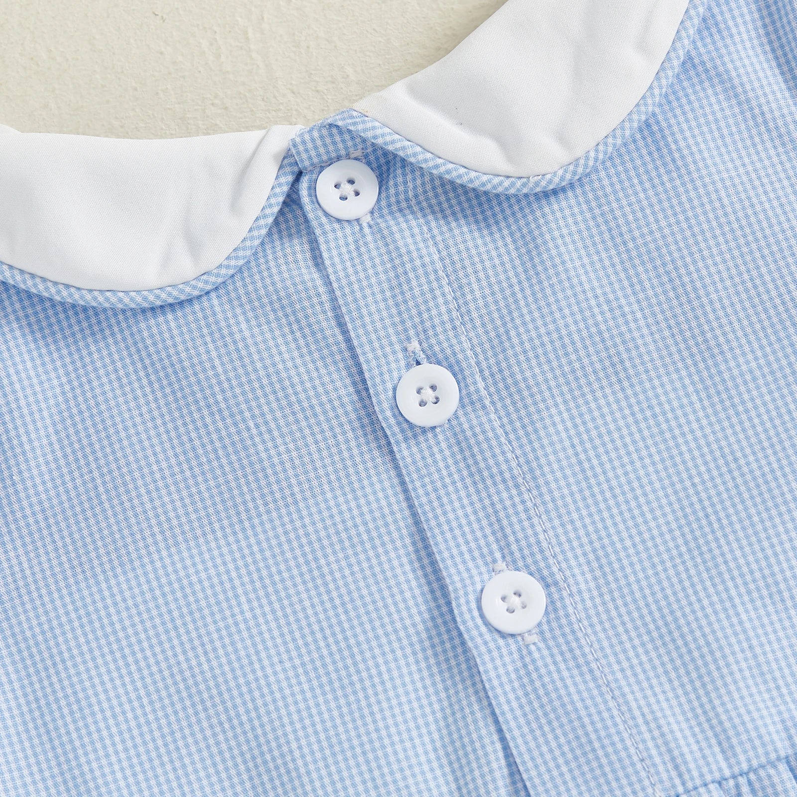 0-18M Baby Girl Boy Summer Blue Rompers Sailboat Embroidered Short Sleeve Doll Collar Jumpsuit Newborn Clothes Outfit