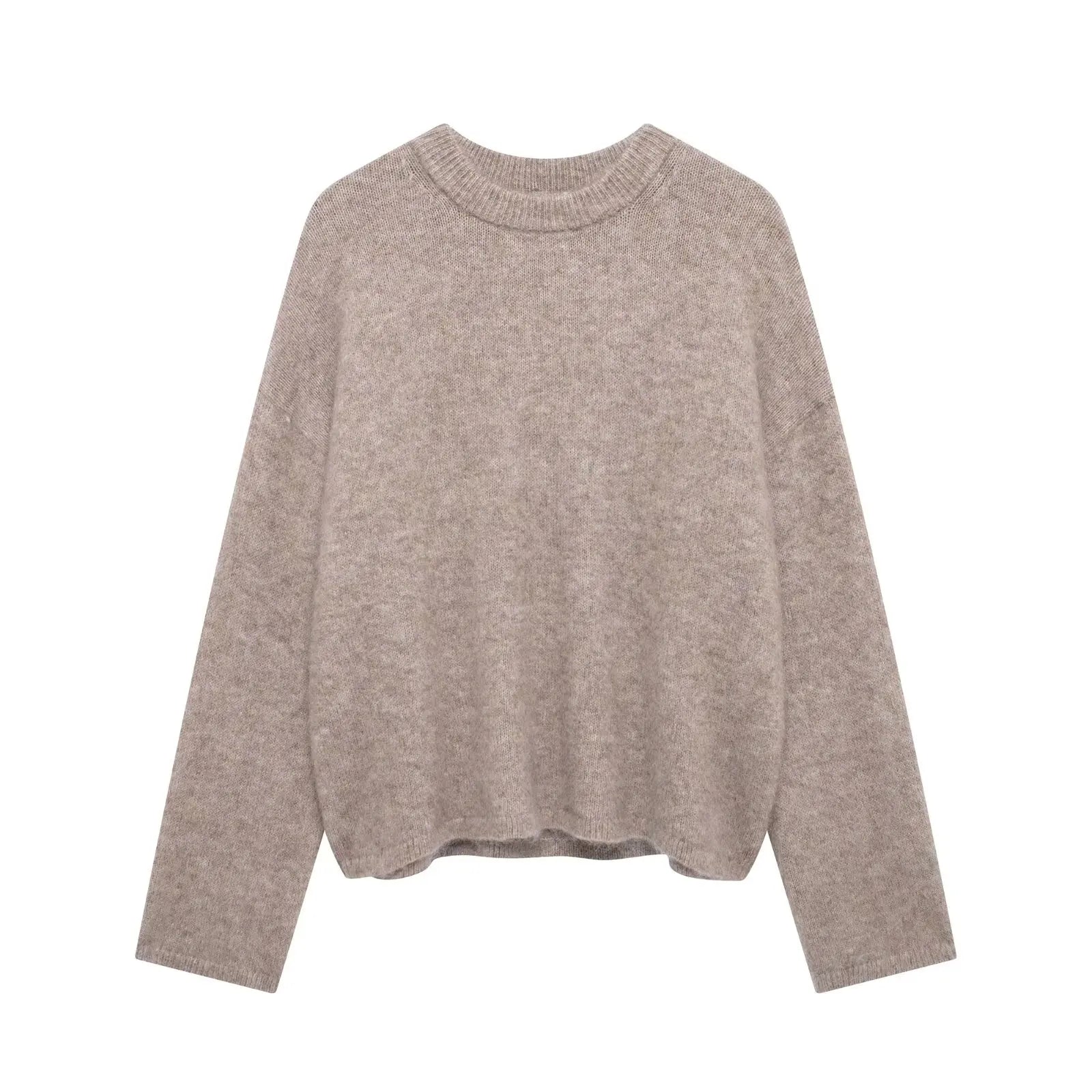 HH Winter Women Burgundy Long Sleeve Pullovers Casual O-neck Loose Fluffy Fuzzy Jumper Sweater Female Fashion Knitted Tops