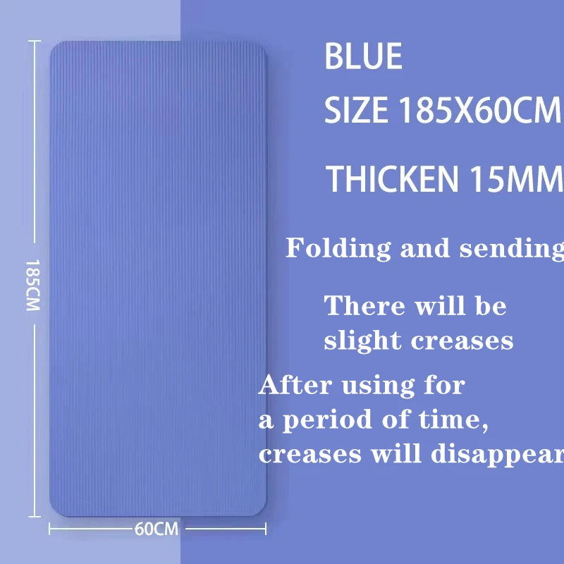 15MM Thicken NBR Yoga Mat Moisture-proof Outdoor Non-Slip Durable Camping Picnic Mat 185x61cm Exercise Gym Fitness Workout