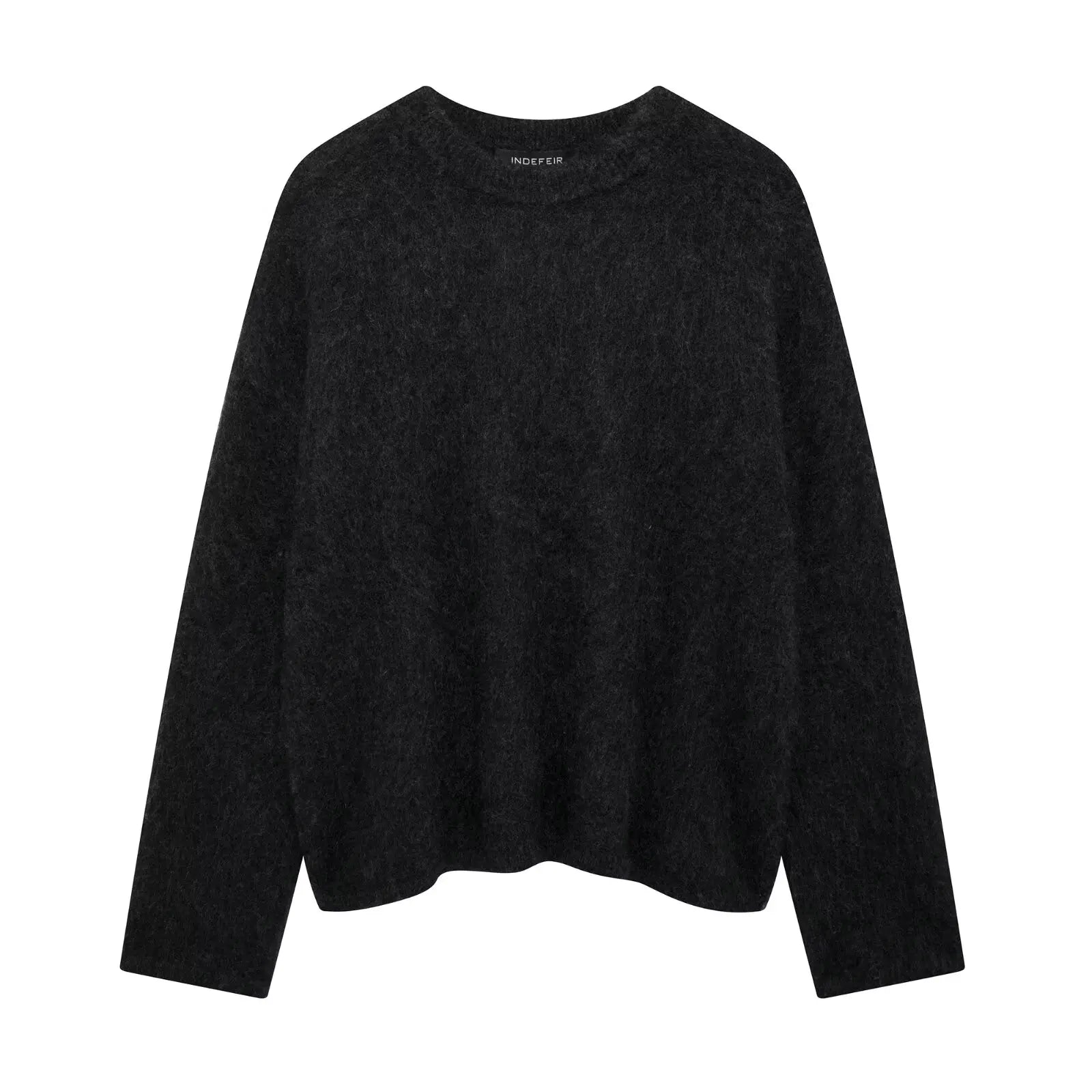 HH Winter Women Burgundy Long Sleeve Pullovers Casual O-neck Loose Fluffy Fuzzy Jumper Sweater Female Fashion Knitted Tops
