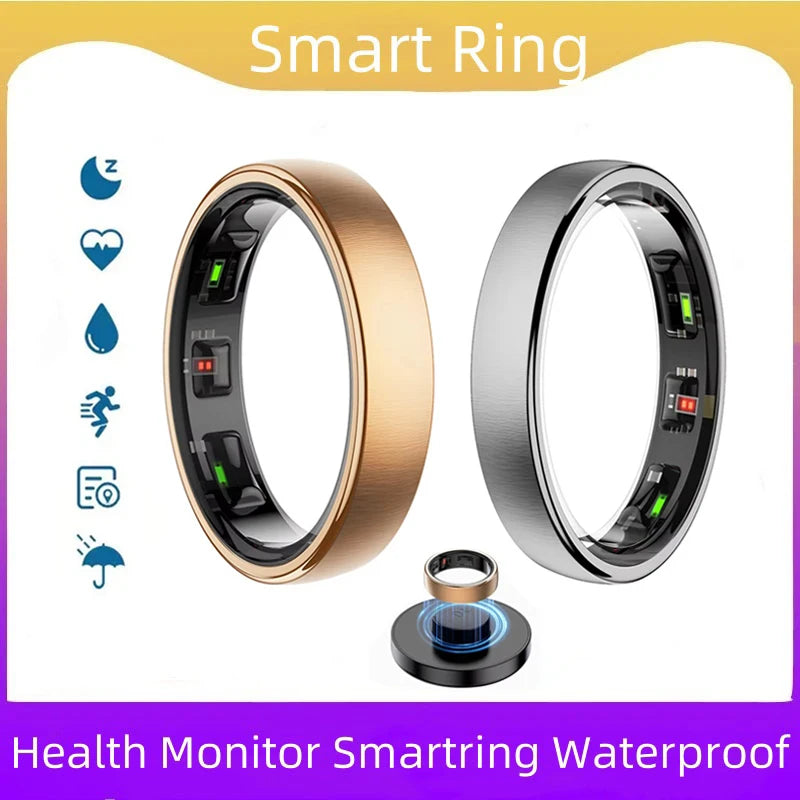 Smart Ring R10 Womens Men Electronic Smartring Blood Oxygen Health Monitor Sleep Monitor 5ATM Waterproof Fitness Tracker