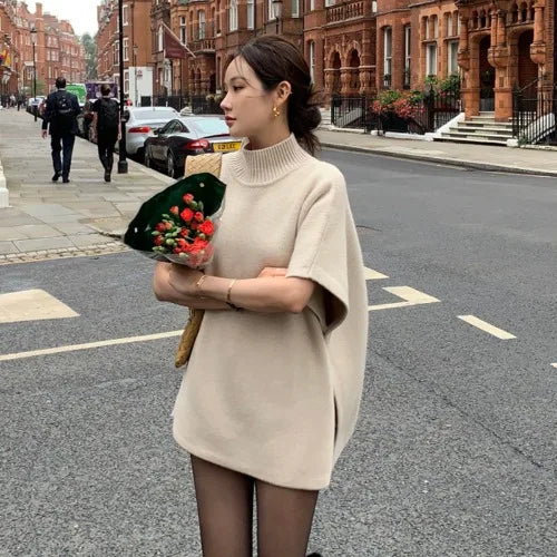 Faionable Oversized Knitwear Women's oulder awl f High Collar Winter Warm Loose Fit Sweater Trendy Commute Sle
