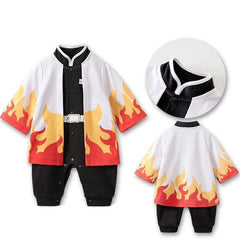 Demon Slayer Costume Baby Clothes Kids Cartoon Anime Romper Boy Girl Chrismats Halloween Baby Cosplay Colthes Children Overalls