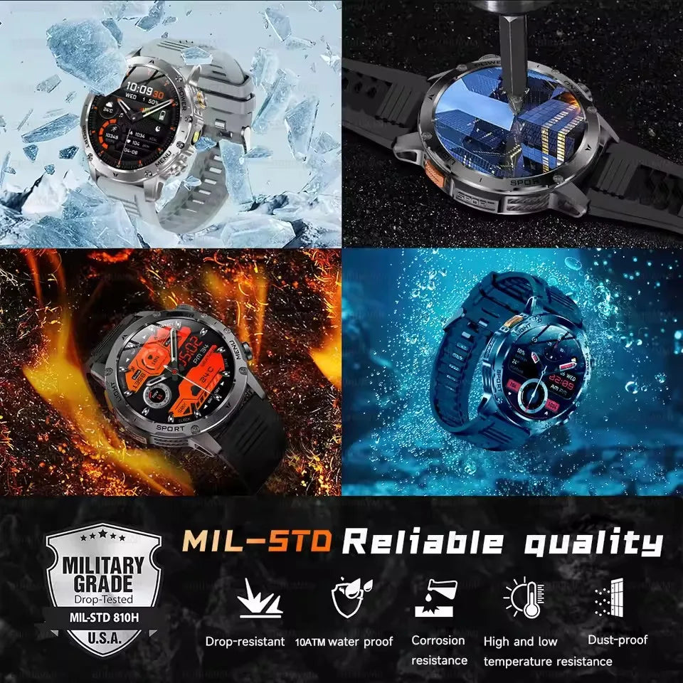 NEW T-REX3 ULTRA 1000mAh Battery Smart Watches 5ATM Waterproof Tactics 100+Sports Flashlight Heart Rate Smart Watch 2025 For Man