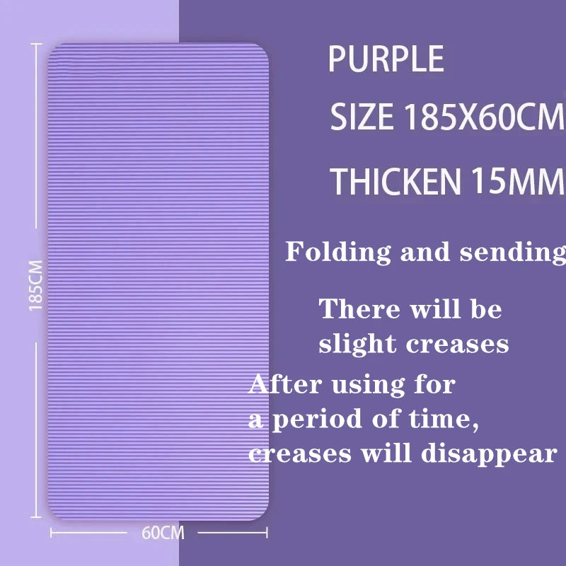 15MM Thicken NBR Yoga Mat Moisture-proof Outdoor Non-Slip Durable Camping Picnic Mat 185x61cm Exercise Gym Fitness Workout